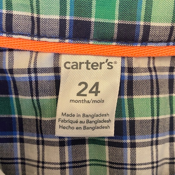Carter's baby shirt size 24 months button down plaid dress casual shirt - Picture 4 of 10